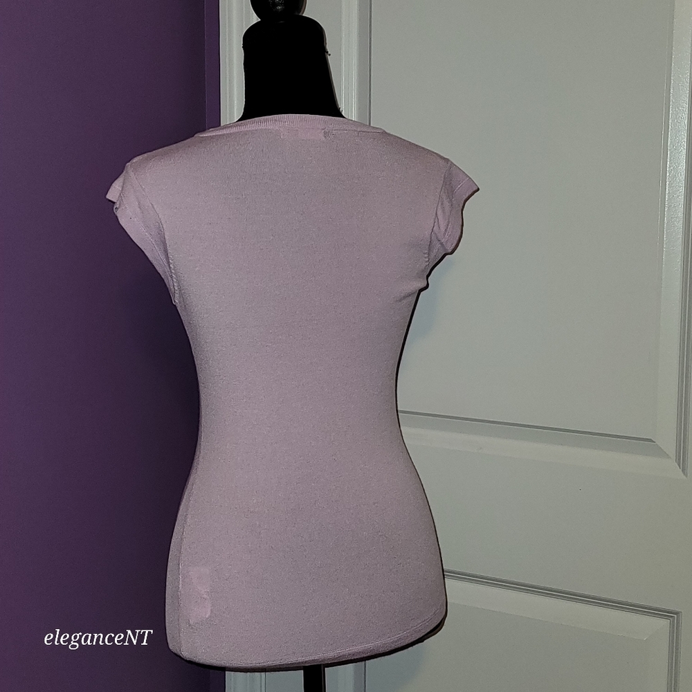 Bershka Liliac Two Piece Cardigan + Cap Sleeve Set Sz: M (Juniors) - Picture 9 of 14